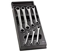 FACOM Module de 7 Clés Contrecoudées à Cliquet - Clés Polygonales à Cliquet Têtes 15° Œil 12 Pans - MOD.65J7PB