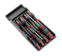 FACOM - Module de 8 Tournevis Protwist - MOD.AT1 - Adapté aux Servantes - Poignée Bicolore Ergonomique - Confort d’Utilisation - Jeu Complet - Outillage à Main pour Atelier, Noir