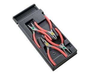 Facom Module plastique Facom - Pince pour circlips, mâchoires droites et courbes 4 pcs. Quantité:1