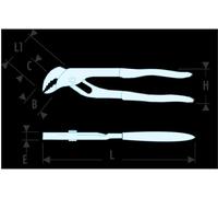 Facom Pince réglable métier traversant réglable en 7 positions envergure maxi 34 mm