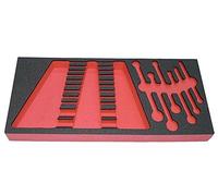 FACOM - Plateau en Mousse Vide pour Clés Mixtes Métriques - PM.MOD440-1 - Système Bicolore - Préhension Facile avec Passes-Doigts - Retenue Optimisée lors du Transport - Résistant aux Solvants