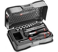 FACOM R.161-2P6 Coffret Cliquet Plus Douilles 6 Pans, Multicolore, 1/4", Set de 15 Pièces