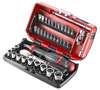 Facom Gamme Facom 1/4" - Eléments d'entraînement, embouts Série 1, clé à six pans creux, clé à cliquet réversible pouce, boîte ultra-compacte 38 pcs. Quantité:1
