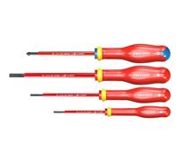 FACOM - Set de 4 tournevis isolés Protwist 1000 V, Set de 2 tournevis de fente + 2 Prozidriv - Set d'outils traités thermiquement - At4Vepb