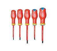 FACOM - Set de 5 Tournevis Isolés Plats et Cruciformes Protwist - ATP.J5VE - Manche Soft Grip pour Plus de Confort - Sécurité d'Utilisation - Longue Durée de Vie - Pour Professionnels et Particuliers