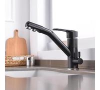 Façon Pure Droite Boisson Chaude et Froide Robinet Rotation en Laiton robinets d'évier de Cuisine-oat (Couleur: cromo)