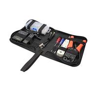 Faconet® Kit d'outils réseau haut de gamme avec sac pour pose de câbles professionnels avec testeur de câbles réseau, outil d'installation, dénudeur, pince à sertir, fiche et instructions (français