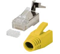 Faconet Lot de 10 connecteurs réseau RJ45 CAT 7A CAT 6A CAT7 à 10 Gigabit à sertir modulaire Protection anti-torsion Câble de pose Câble réseau LAN Câble patch Cat7 Cat8.1 AWG23 Aide à l'insertion