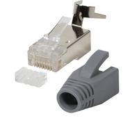 Faconet Lot de 10 connecteurs réseau RJ45 CAT 7A CAT 6A CAT7 à 10 Gigabit à sertir modulaire Protection anti-torsion Câble de pose Câble réseau LAN Câble patch Cat7 Cat8.1 AWG23 Aide à l'insertion