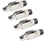 Faconet Lot de 4 fiches réseau CAT 6A RJ45 à sertir jusqu'à 10 Gbit/s compatibles CAT 7 CAT 7A sans outil pour câble de pose, câble réseau, câble LAN