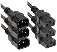 Faconet® - Rallonge de câble d'alimentation 1,8 m pour ordinateur 3 Stück 0,5m