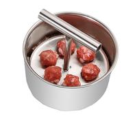 Façonneur de boulettes de viande en acier inoxydable - Plateau compact à 6 trous, structure résistante à la rouille, poignées équilibrées, formation de sphère uniforme | Pour la préparation des repas