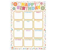 FaCraft Poster de tableau d'anniversaire de salle de onfettis laminés réutilisables bohèmes pour calendrier d'anniversaire de coration murale pour la rentrée scolaire, fournitures