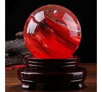 FACSER Boule de cristal naturel brut 80 mm Rare Belle Citrine naturelle Calcite Quartz Boule Pierre précieuse avec base