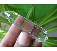 FACSER Cristal Naturel Brut A++ Pointe en Cristal de Quartz Clair Style Vogel 12 Faces 33g