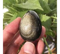 FACSER Cristal Naturel Brut Boule de Reiki en Obsidienne dorée Naturelle, Oeil d'œuf, Belle Pierre de Cristal Naturel QINTINYIN (Size : 50-55mm)