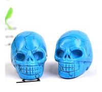 FACSER Cristal naturel brut cristal 1 pièce cristal naturel crâne gemmes tête fantôme tête de mort en cristal sculpté pierre décoration maison ou fête d'Halloween bar décoration cadeau (couleur