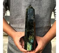 FACSER Cristal naturel rugueux cristal naturel labradorite obélisque cristal de quartz baguette pierre précieuse (taille : 800-900 g)