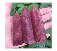 FACSER Pierre brute en cristal naturel pour travaux manuels - Fraise naturelle - Cristal de quartz - Tour de quartz - Obélisque à fond plat - Pierre précieuse en cristal