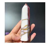 FACSER Œuf naturel brut en pierre de jaune 6 prismes, cristal aura pour décoration de la maison