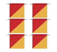 Facteur De Sécurité | 6 Pièces Drapeaux Pour Charges Surdimensionnées Avec Cordon Élastique | Bannière Résistante Agents Atmosphériques Visibilité 45 X 45 Cm Pour Le Remorquage De Véhicule Constructio