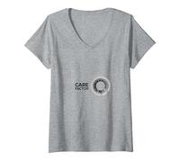 Facteur d'entretien : Graphique Circulaire Minimaliste Moderne T-Shirt avec Col en V, Femme, Gris Chiné, S