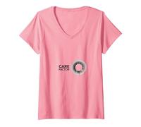 Facteur d'entretien : Graphique Circulaire Minimaliste Moderne T-Shirt avec Col en V, Femme, Rose, XXL