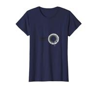 Facteur d'entretien : Graphique Circulaire Minimaliste Moderne T-Shirt, Femme, Bleu Marine, L