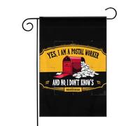 Facteur drôle Oui, je suis facteur Drapeaux de jardin (12,5 x 18 pouces) - Bannière aux couleurs éclatantes pour décoration extérieure de jardin et de maison