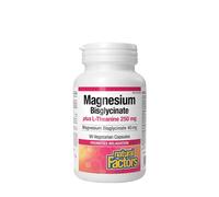 Facteurs naturels Magnésium Bisglycinate 100 plus L-Théanine 250 mg (90 capsules)