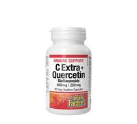 Facteurs naturels Vitamine C Extra + Quercétine Bioflavonoïdes 500 mg/250 mg (90 capsules)