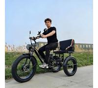factildfulzhan Tricycle Électrique pour Adultes 3 Roues Stable, Cadre Acier Renforcé, Freins à Disque Avant Arrière, Suspension Hydraulique, pour Trajets Sûrs, Seniors et Ville Black