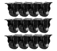 FactorDuty Lot de 12 roulettes robustes en polyuréthane de 3,8 cm - Roulettes rigides fixes non pivotantes - Double roulement à billes - Qualité industrielle - Profil bas - Lisses et silencieuses - Capacité de 1 088,6 kg