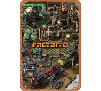 Factorio Affiche graphique en métal Plaque murale Art Vintage Man Grotte Bar Boutique Garage 30,5 x 20,3 cm Décoration de bureau