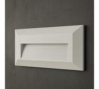 FactorLED Applique LED extérieure, 6 W (60 W) Balise rectangulaire pour escaliers, surface murale, IP65 imperméable, lumière sélectionnable 3000 K 4000 K et 6000 K (blanc, 1 pièce)