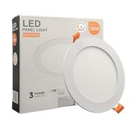 FactorLED Downlight LED circulaire 15 W (150 W) fin, Ø170 x 22 mm, 1650 lm, plaque ronde à encastrer, panneau extra-plat, coupe plafond Ø155 mm, lumière sélectionnable 2700K-3000K-4000K-5700K (4CCT)