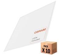 FactorLED Pack x10 Dalle Led 60x60 48W, Panneau Led Premiun, Lumière Encastrée Cadre Blanc 5280Lumens Pilote inclus, Non Flick, Blanc Froid 6000K