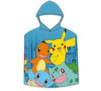FACTORY CR 2023POK017, POKEMON - Poncho Microfibre, Serviette de Piscine, Serviette Enfant, Imprimé Enfant, 50x100 mixte enfant, Multicolore, único -
