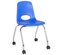 Factory Direct Partners FDP 11552-BL Chaise d'école Mobile de 45,7 cm avec roulettes pour Enfants, Adolescents et Adultes ; siège Ergonomique Roulant pour Salle de Classe, école à la Maison ou Bureau