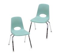 Factory Direct Partners FDP 13048-SF Lot de 2 chaises d'école empilables de 35,6 cm avec Pieds en Acier chromé et glissières pivotantes, pour Salle de Classe, école à la Maison ou Espace