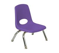 Factory Direct Partners FDP 14750-PU Chaise d'école empilable de 20,3 cm avec Pieds en Acier chromé et Patins pivotants pour garderie, préscolaire et école à Domicile Violet
