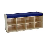 Factory Direct Partners FDP Banc de rangement en bouleau, naturel/bleu