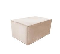 Factory Direct Partners Ottomane rectangulaire en Velours et Vinyle pour Salon, Salon, Bureau - Beige