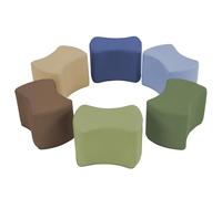 Factory Direct Partners SoftScape 10442-ET Lot de 6 tabourets modulaires en mousse souple SoftScape pour les tout-petits et les enfants d'âge préscolaire de 2 à 4 ans, option assise légère et flexible