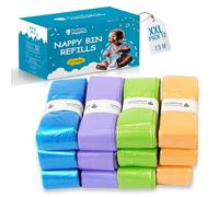 Factory HappyYou® - Pack XXL de 12 recharges poubelle couche bébé de 7,5 mètres compatibles avec poubelle à couche Tommee Tippee et Angelcare - Anti-odeur - Sans BPA - Recyclable