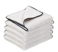 FACTORY HARMONY Chiffons en microfibre 50 x 40 cm, lot de 5 pièces, gris multi-usages pour le nettoyage de la maison