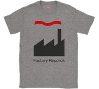 Factory Records Retro Record Label Clothing Mens Music T-Shirt Happy Mondays Grey L