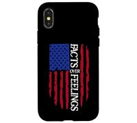 Facts Over Feelings Flag Sign USA American Flag Freedom US Coque pour iPhone X/XS