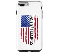 Facts Over Feelings Flag Sign USA God Family Country Freedom Coque pour iPhone 7 Plus/8 Plus