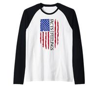 Facts Over Feelings Sign USA Flag American Freedom Manche Raglan